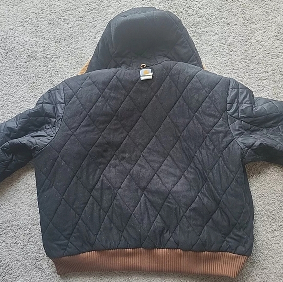 Vintage Carhartt Active Jacket Men 2XL Tan Work Hoodie Quilt Lined Duck Canvas - Picture 6 of 9